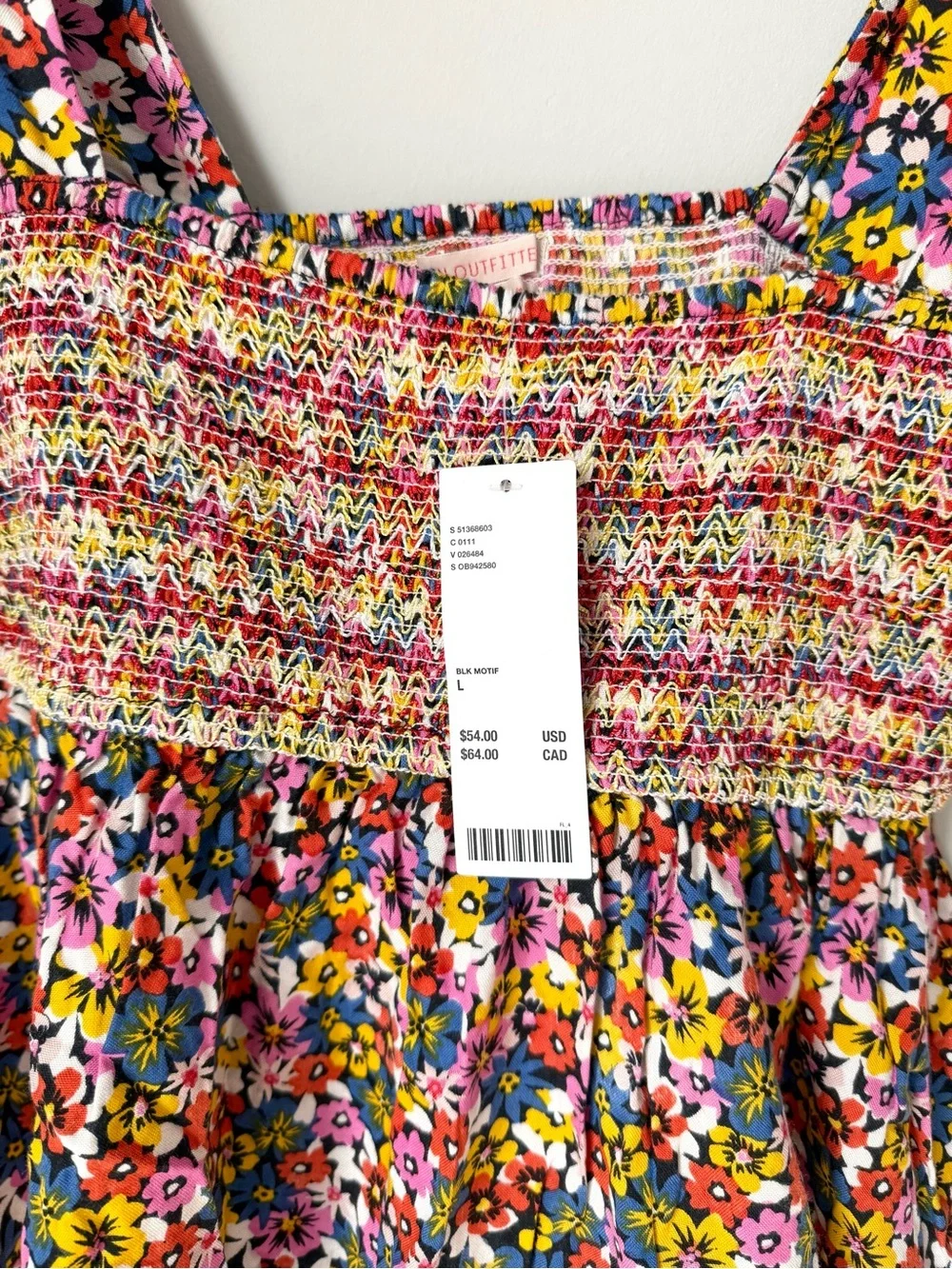 NWT Urban Outfitters Charlotte Smocked Ruffled Floral Babydoll Top - Picture 3 of 4